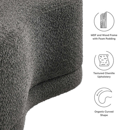 Nimbus 48" Upholstered Ottoman Bench in Cast Slate