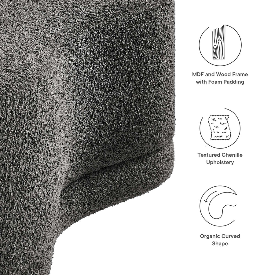 Alesund 48" Upholstered Ottoman Bench in Cast Slate