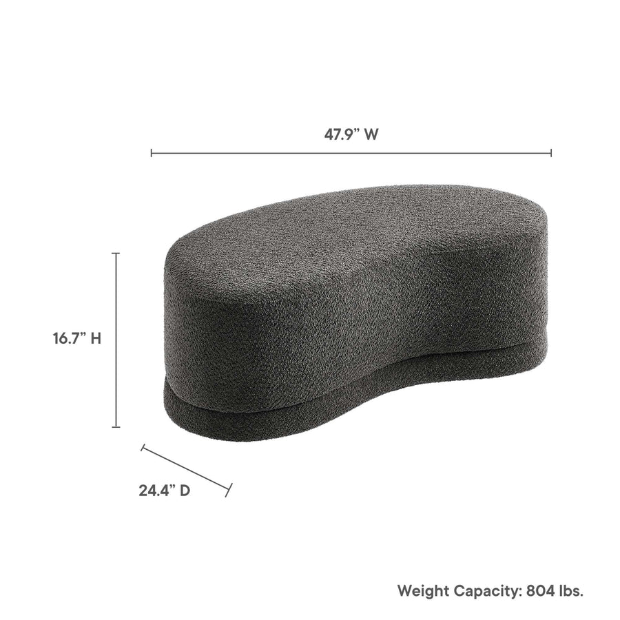 Alesund 48" Upholstered Ottoman Bench in Cast Slate