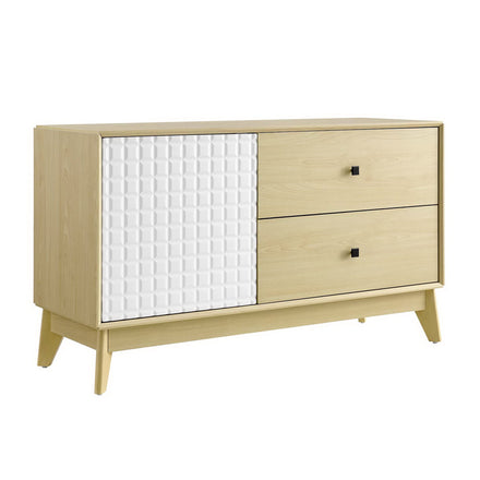 Nectar 43" Wood Grain Accent Cabinet in Natural White