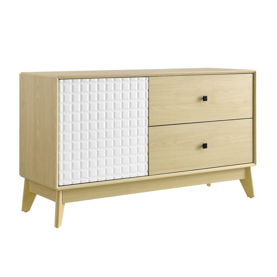 Maderuelo 43" Wood Grain Accent Cabinet in Natural White