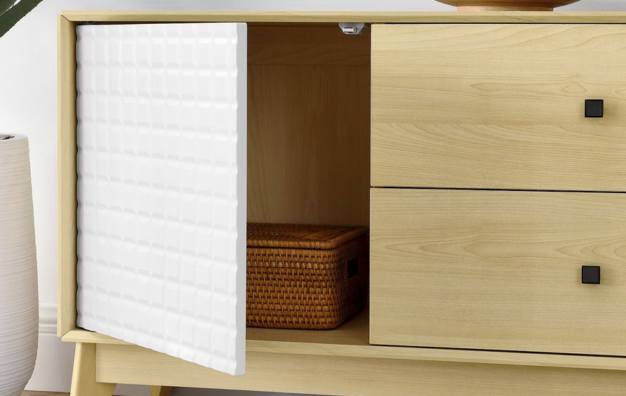 Maderuelo 43" Wood Grain Accent Cabinet in Natural White