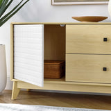 Maderuelo 43" Wood Grain Accent Cabinet in Natural White