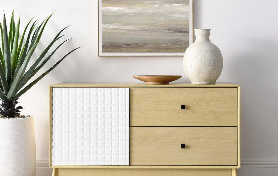 Maderuelo 43" Wood Grain Accent Cabinet in Natural White