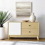 Maderuelo 43" Wood Grain Accent Cabinet in Natural White