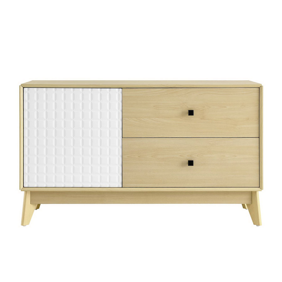 Maderuelo 43" Wood Grain Accent Cabinet in Natural White