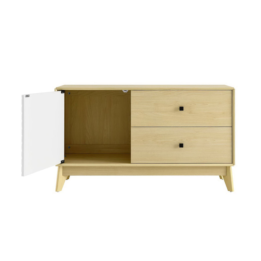 Maderuelo 43" Wood Grain Accent Cabinet in Natural White