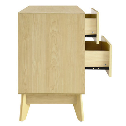 Nectar 43" Wood Grain Accent Cabinet in Natural White