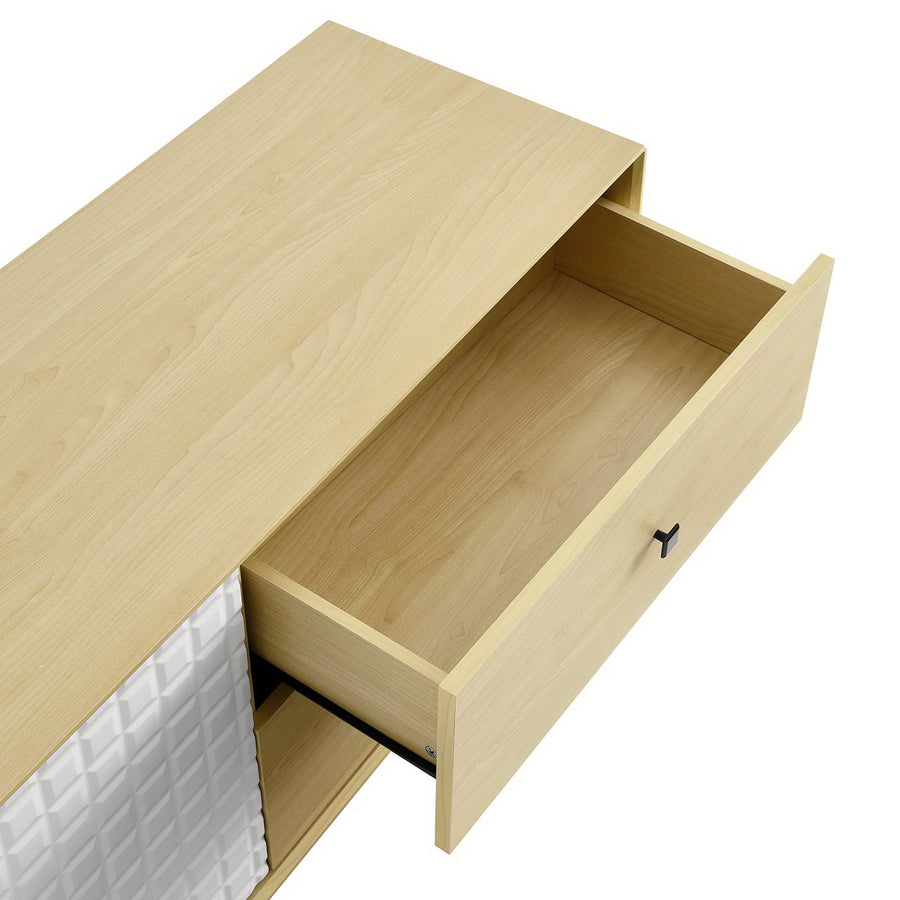 Maderuelo 43" Wood Grain Accent Cabinet in Natural White
