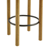 Cassius Boucle Fabric Counter Stools Set of 2 in Oak Ivory