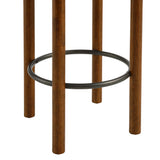 Cassius Boucle Fabric Counter Stools Set of 2 in Walnut Charcoal