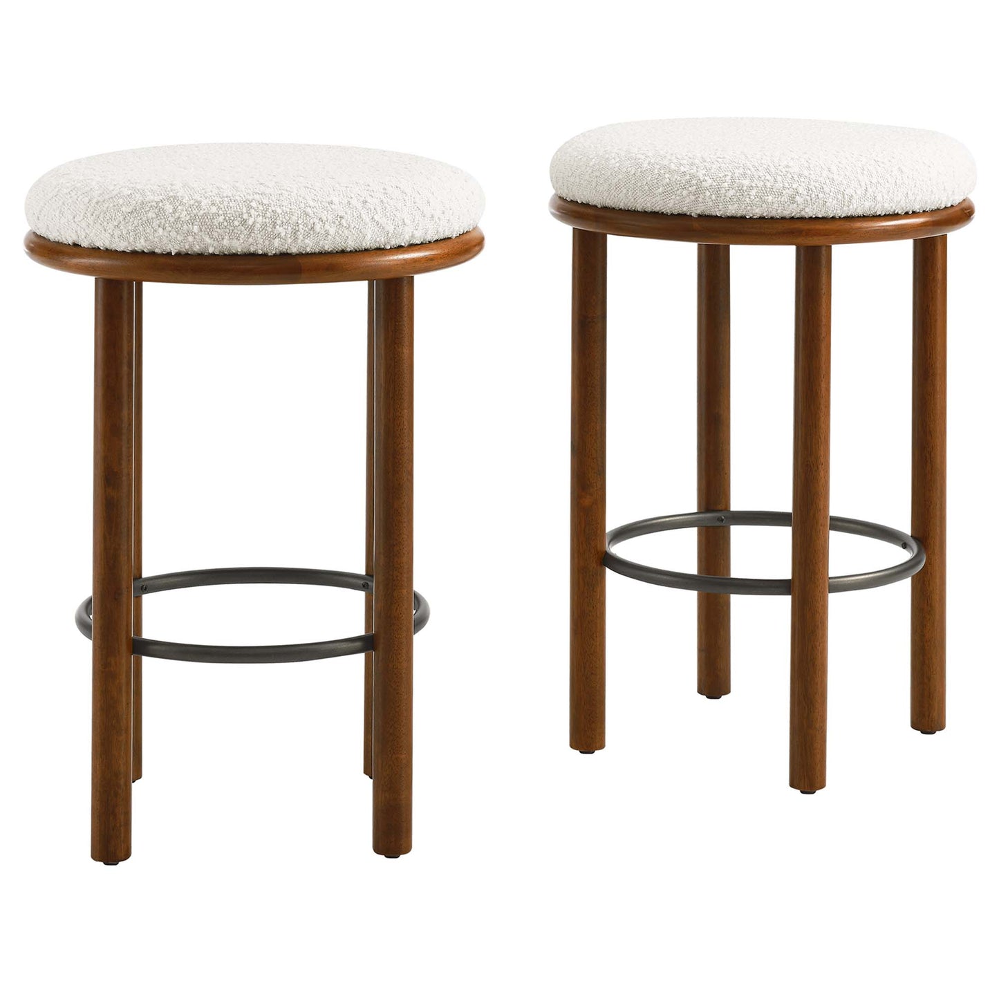 Fable Boucle Fabric Counter Stools Set of 2 by Furniture For America