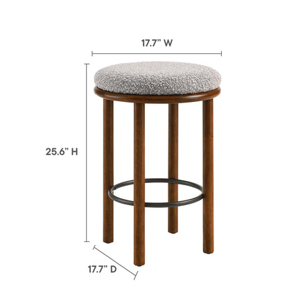 Fable Boucle Fabric Counter Stools Set of 2 in Walnut Taupe