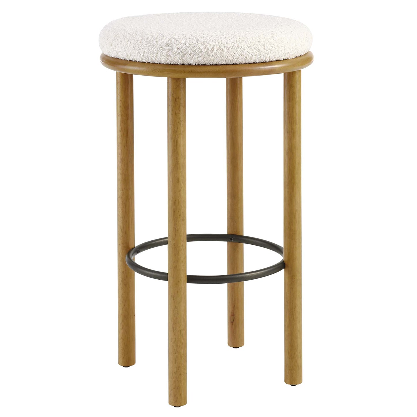 Fable Boucle Fabric Bar Stools Set of 2 by Furniture For America