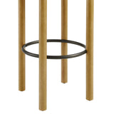 Cassius Boucle Fabric Bar Stools Set of 2 in Oak Ivory