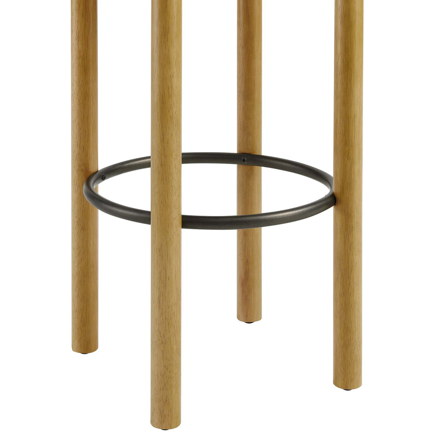 Cassius Boucle Fabric Bar Stools Set of 2 in Oak Ivory