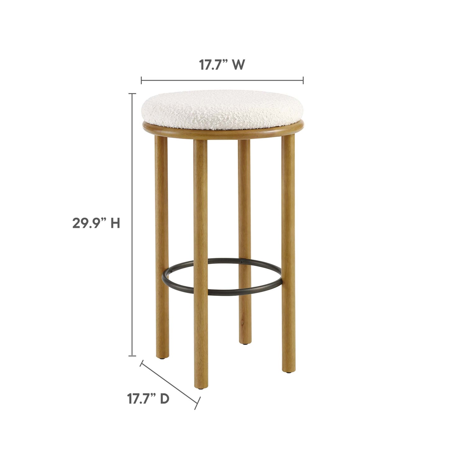 Fable Boucle Fabric Bar Stools Set of 2 by Furniture For America
