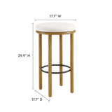 Cassius Boucle Fabric Bar Stools Set of 2 in Oak Ivory