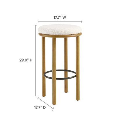 Fable Boucle Fabric Bar Stools Set of 2 by Furniture For America