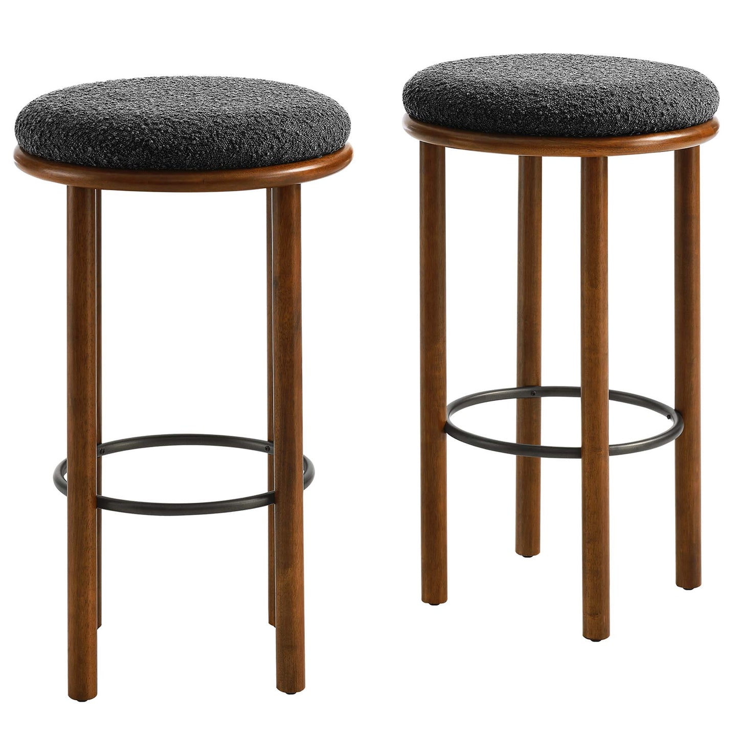 Fable Boucle Fabric Bar Stools Set of 2 by Furniture For America