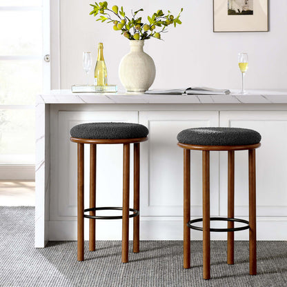 Fable Boucle Fabric Bar Stools Set of 2 by Furniture For America