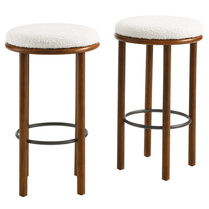 Fable Boucle Fabric Bar Stools Set of 2 by Furniture For America