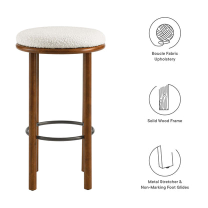 Fable Boucle Fabric Bar Stools Set of 2 by Furniture For America