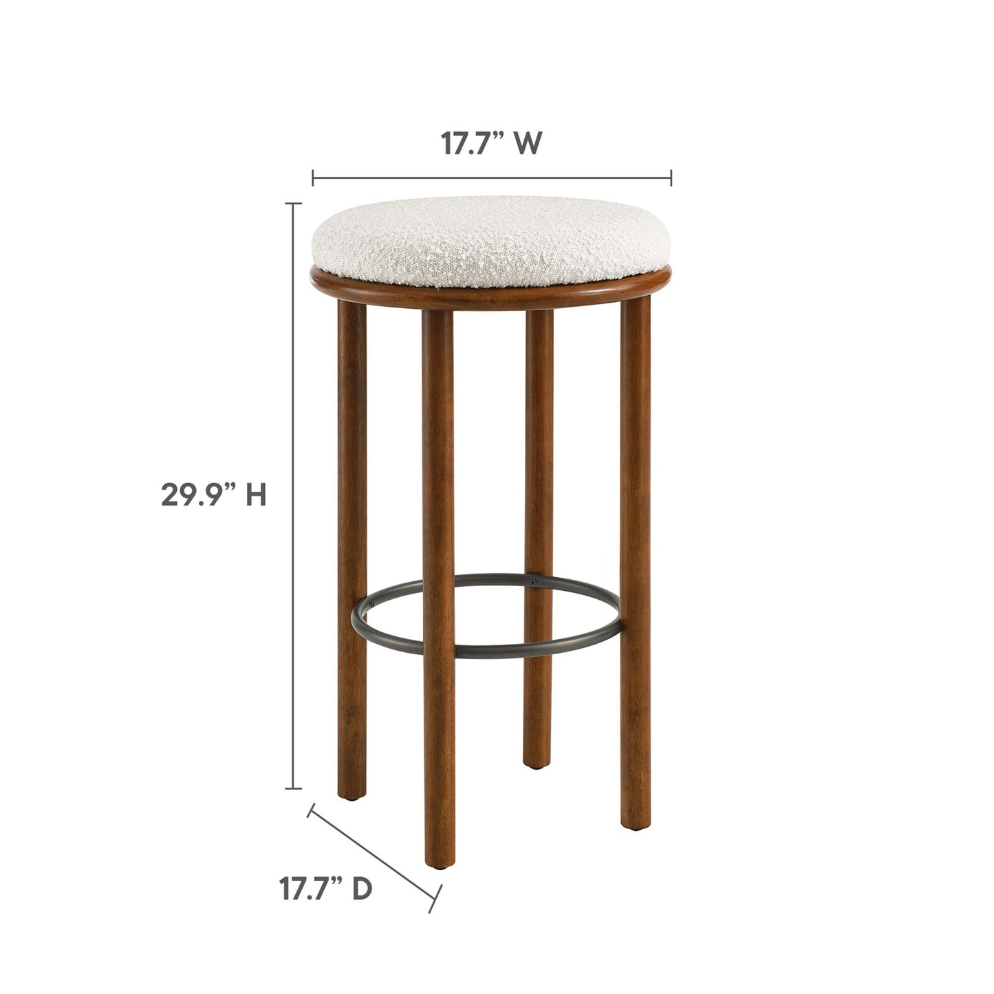 Fable Boucle Fabric Bar Stools Set of 2 by Furniture For America
