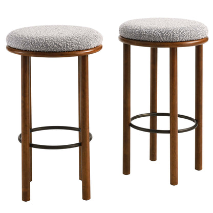 Fable Boucle Fabric Bar Stools Set of 2 by Furniture For America