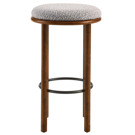 Fable Boucle Fabric Bar Stools Set of 2 in Walnut Taupe