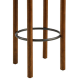 Cassius Boucle Fabric Bar Stools Set of 2 in Walnut Taupe