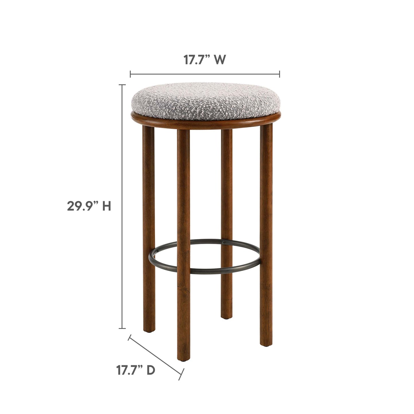 Fable Boucle Fabric Bar Stools Set of 2 by Furniture For America