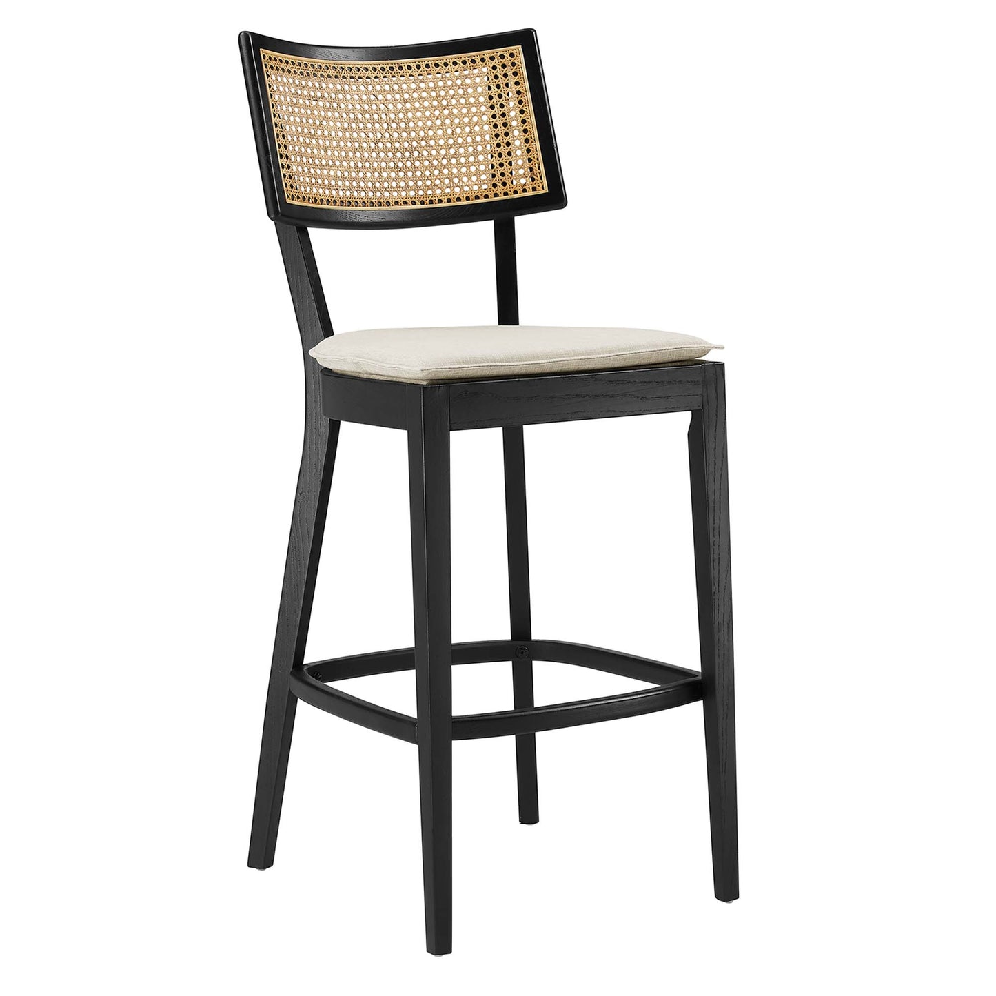 Bough Wood Bar Stools Set of 2 in Black Beige