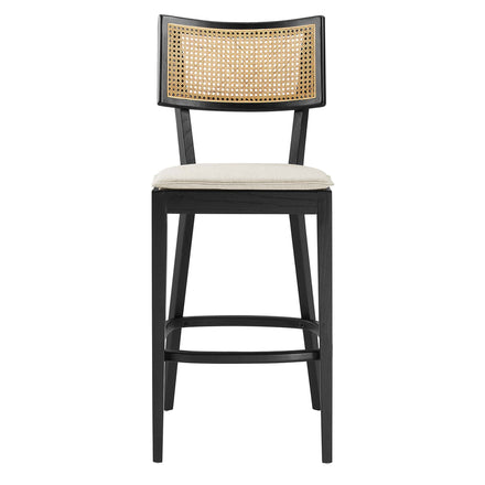 Caledonia Wood Bar Stools Set of 2 in Black Beige