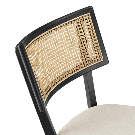 Caledonia Wood Bar Stools Set of 2 in Black Beige
