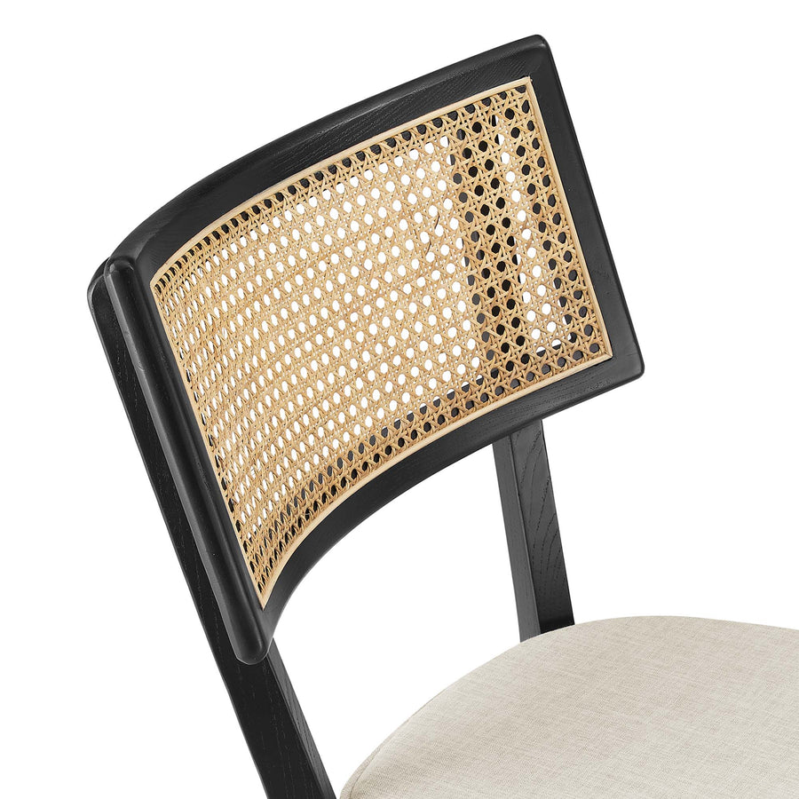 Bough Wood Bar Stools Set of 2 in Black Beige