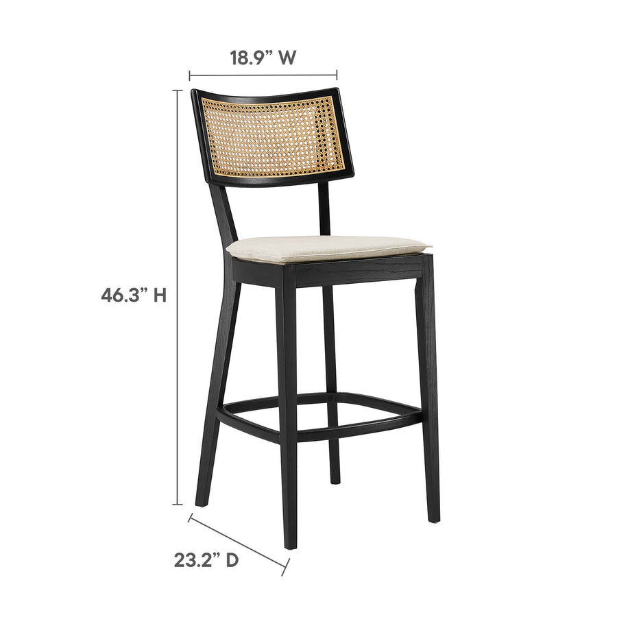 Bough Wood Bar Stools Set of 2 in Black Beige