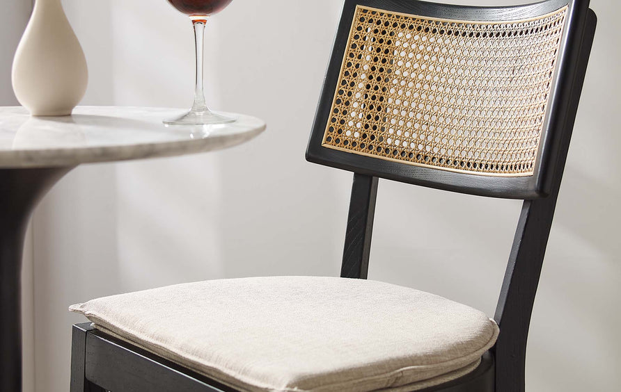 Bough Wood Bar Stools Set of 2 in Black Beige