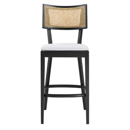 Caledonia Wood Bar Stools Set of 2 in Black White