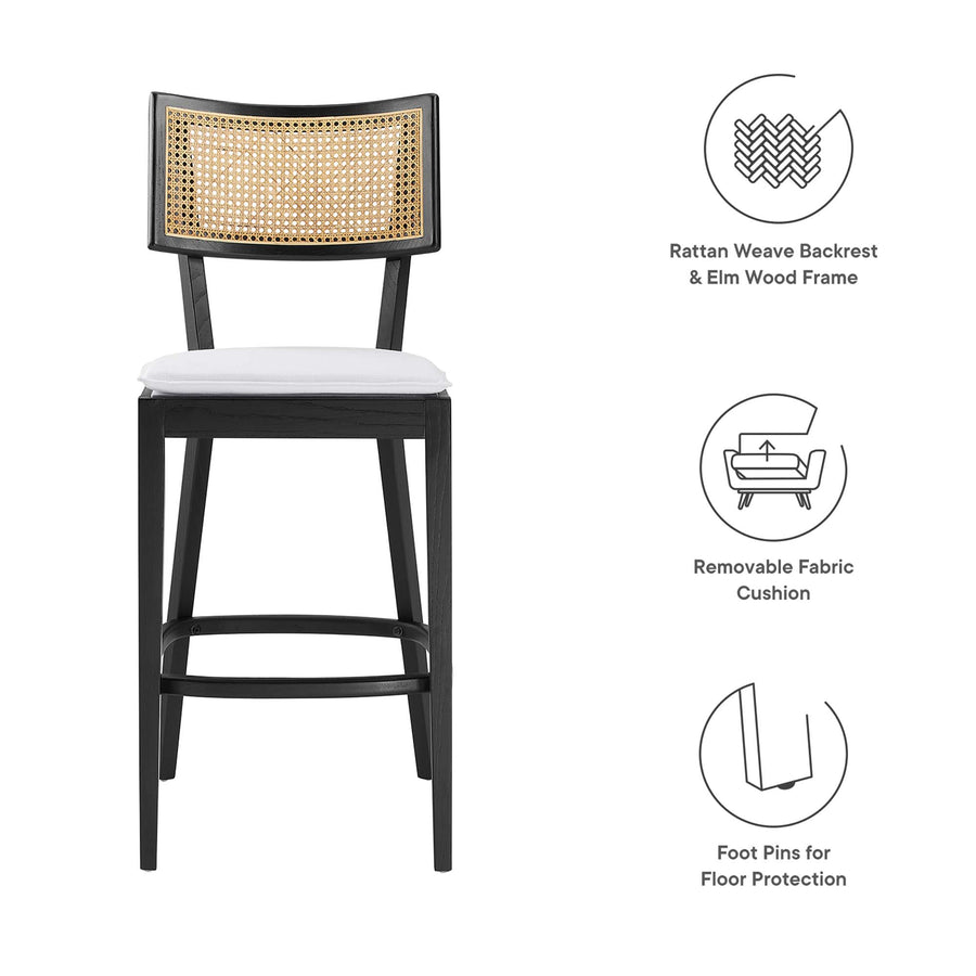 Bough Wood Bar Stools Set of 2 in Black White