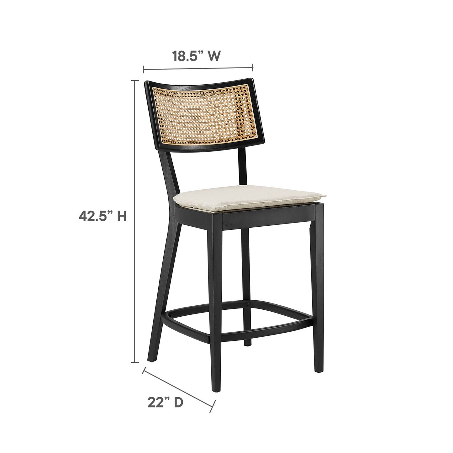 Bough Wood Counter Stools Set of 2 in Black Beige