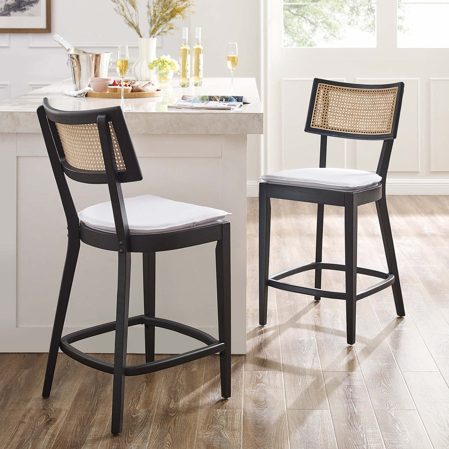 Bough Wood Counter Stools Set of 2 in Black White