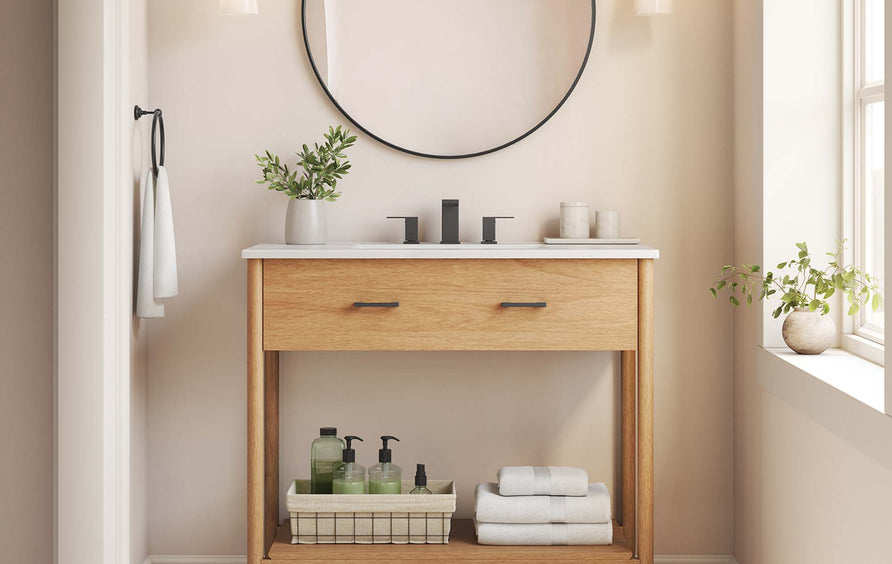 Quill 36" Bathroom Vanity in Natural White