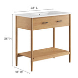 Quill 36" Bathroom Vanity in Natural White