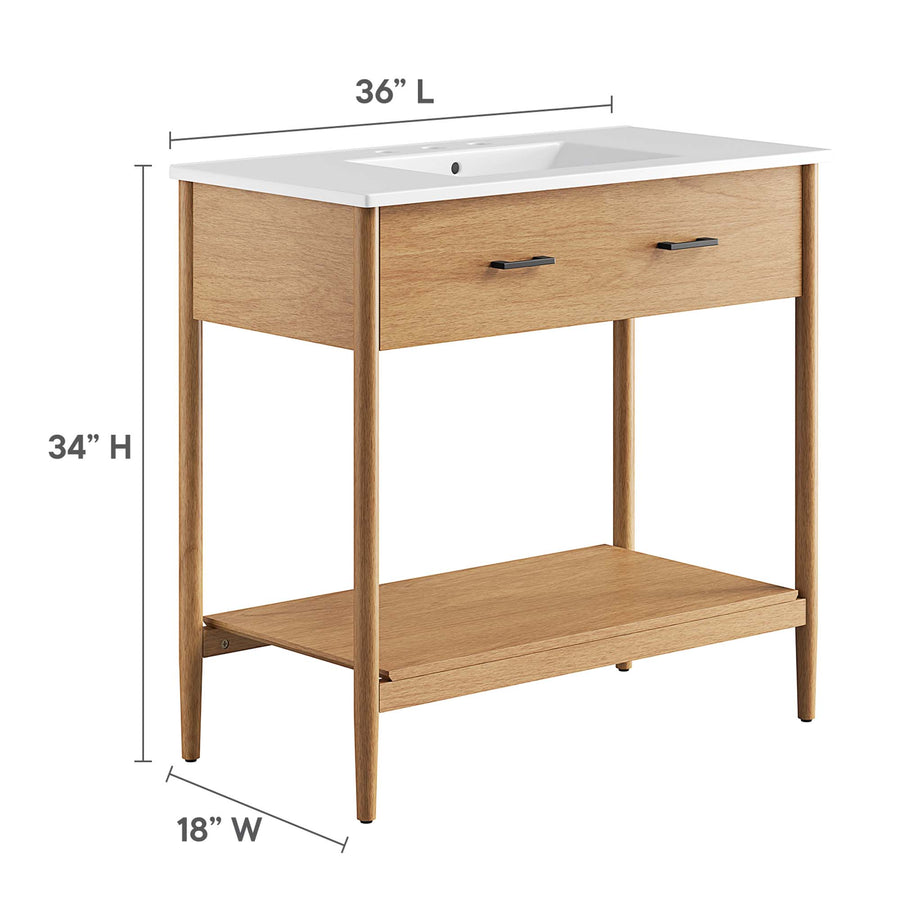 Quill 36" Bathroom Vanity in Natural White