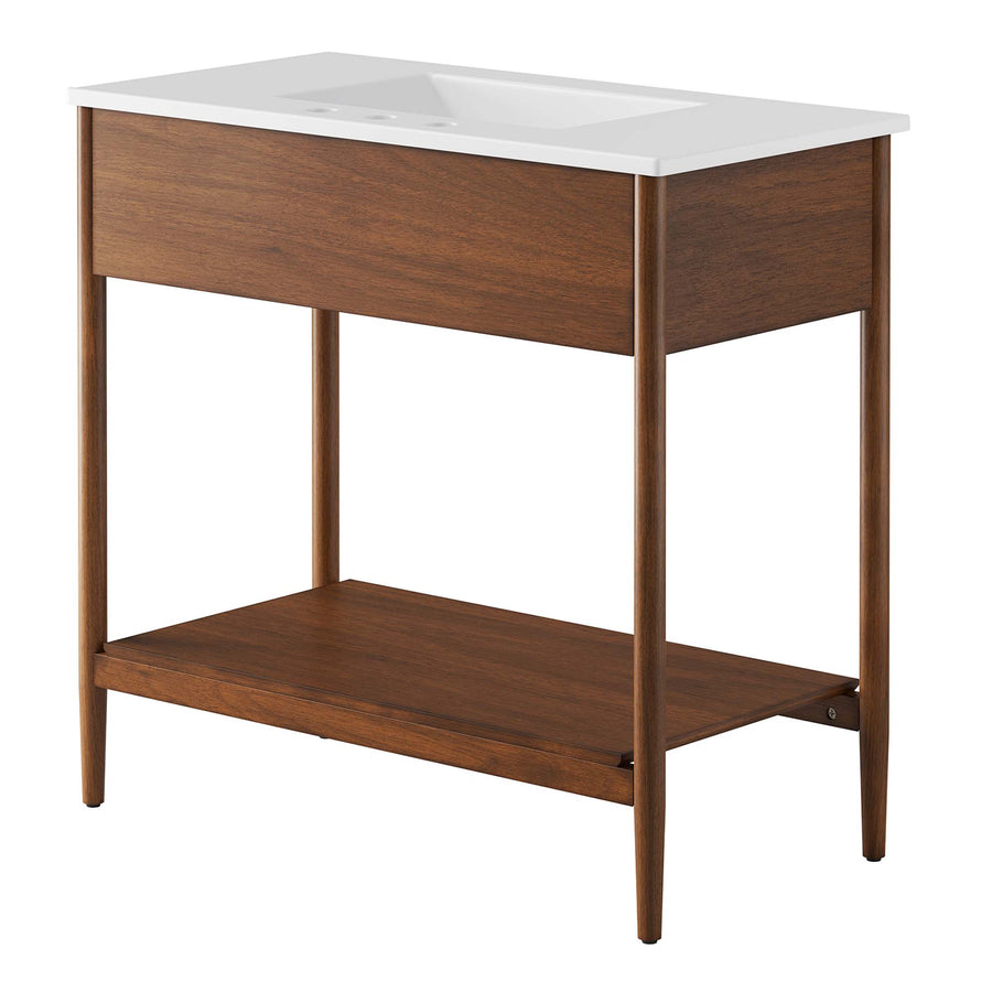 Quill 36" Bathroom Vanity in Walnut White
