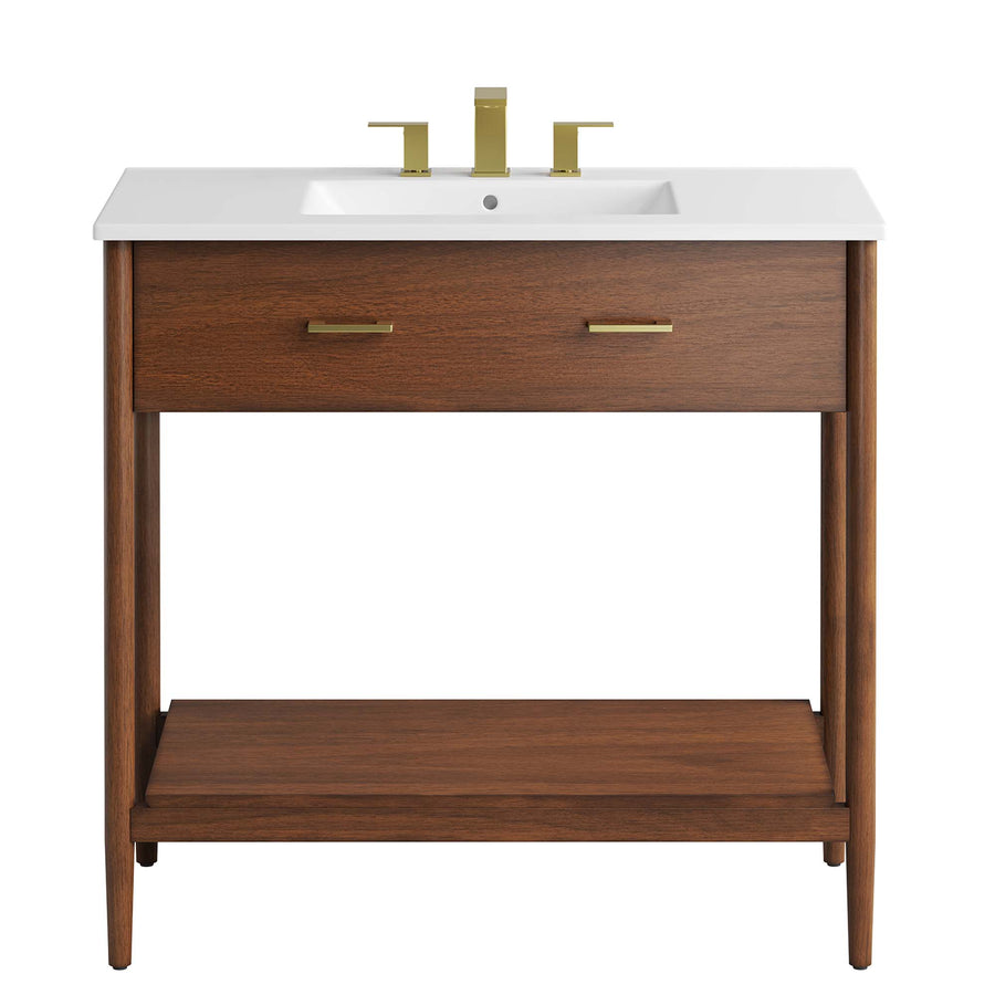 Quill 36" Bathroom Vanity in Walnut White