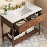 Quill 36" Bathroom Vanity in Walnut White