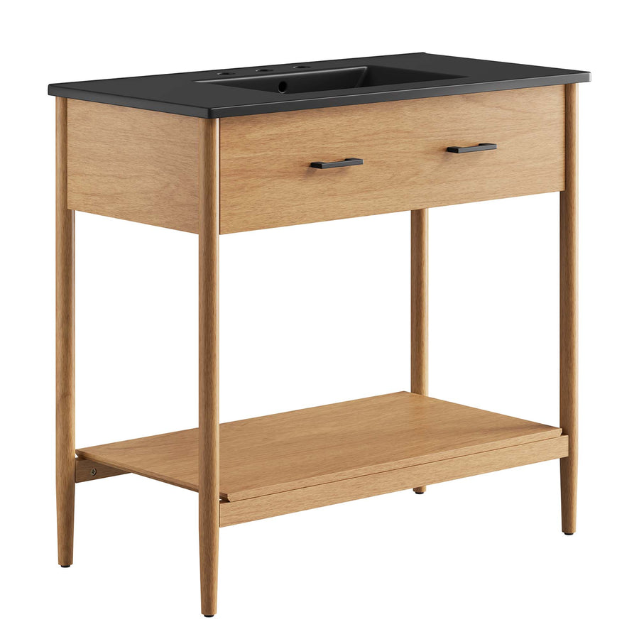 Quill 36" Bathroom Vanity in Natural Black