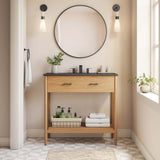 Quill 36" Bathroom Vanity in Natural Black